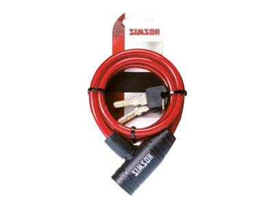 Simson kinder kabelslot 8x90cm rood
