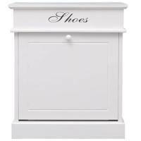 Schoenenkast 50x28x58 cm paulowniahout wit - thumbnail