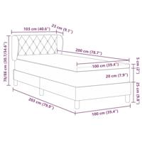 Boxspringbed met donkergrijs fluwelen matras 80x200 cm - thumbnail