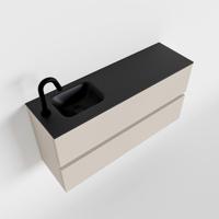 MONDIAZ ADA 100cm toiletmeubel linen. LEX wastafel urban links 1 kraangat - thumbnail