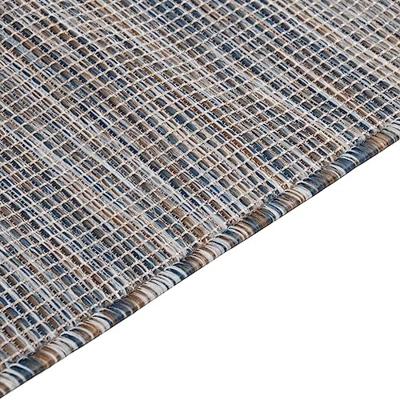 VidaXL Buitenkleed platgeweven 100x200 cm bruin en blauw