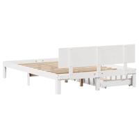 Bedframe met lades massief grenenhout wit 140x190 cm - thumbnail