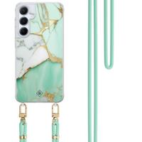 Samsung Galaxy A55 hoesje met mint koord - Marmer mintgroen - thumbnail