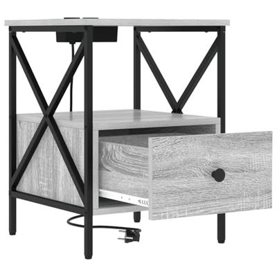 Nachtkastje 2 pcs Grijs sonoma 41,5 x 40,5 x 55 cm Bewerkt hout