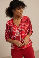Studio Anneloes Eve Flower Top 13663 T-shirt Korte Mouw 4028 Ruby Red/coral Red - thumbnail
