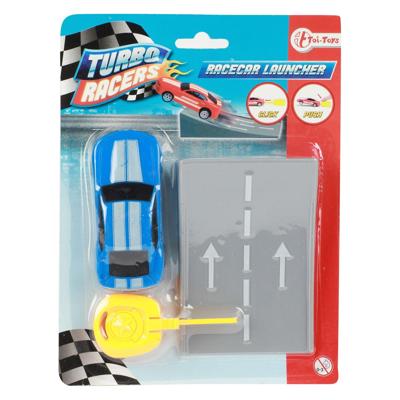 Toi-Toys Turbo racers afschiet rallyauto met schans