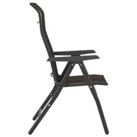 Tuinstoelen 2 st inklapbaar poly rattan zwarte koffiekleur - thumbnail