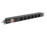 LANBERG STEKKERDOOS RACK PDU 19" (1U, 16A, 6X 230V PL, 2m) - thumbnail