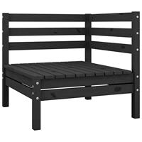 3-delige Loungeset massief grenenhout zwart - thumbnail