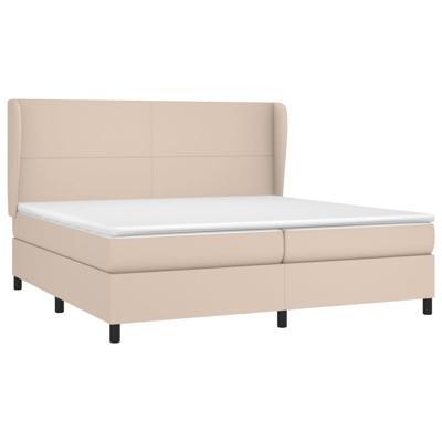 Boxspring met matras kunstleer cappuccinokleurig 180x200 cm - thumbnail