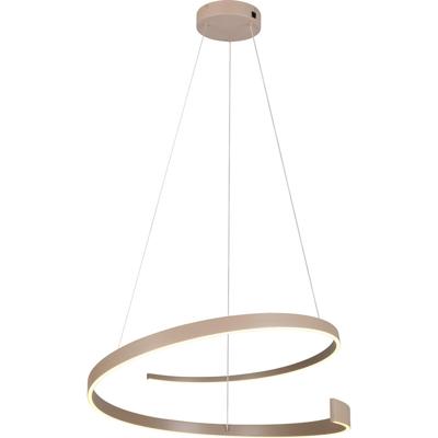LED Hanglamp - Cinque Cinardi -1 Lichtpunt van 50 Watt - Dimbaar - Aanpasbare Lichtkleur - Taupe - Metaal