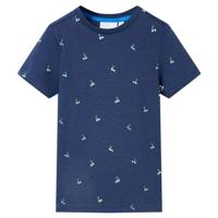 VidaXL Kindershirt 128 donkerblauw - thumbnail