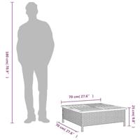 Parasolvoetbedekking 70x70x25 cm poly rattan acaciahout beige - thumbnail