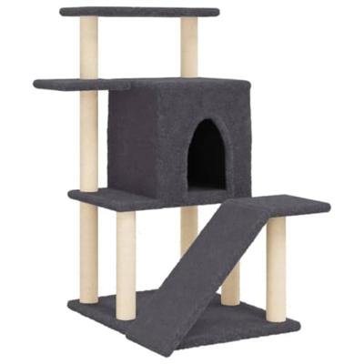 Kattenmeubel met sisal krabpalen 97 cm donkergrijs - thumbnail