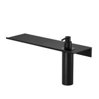 Planchet met zeepdispenser Geesa Leev 40 cm 200 ml Zwart - thumbnail