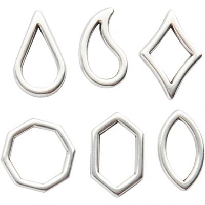 Creotime sieradenhangers 16 x 13 mm 12 stuks zilver