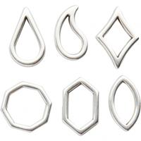 Creotime sieradenhangers 16 x 13 mm 12 stuks zilver - thumbnail