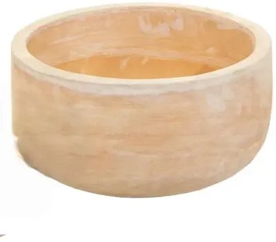 Mega Collections Schaal/Bloempot Terracotta - Ø30 x H14 cm - Whitewash