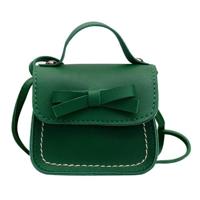 Bowknot PU lederen mini baby meisjes casual Messenger tas Coin Purse kinderen kleine Clutch Bags eenvoudige Schoudertas (groen) - thumbnail