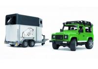 Bruder landrover defender met trailer - thumbnail