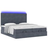 Ottoman bed met matrassen en LED's 200x200cm fluweel - thumbnail