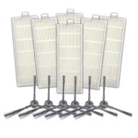 XI227 3 paar K614 zijkant borstels * 3 + 6 stuks I207 filters voor ILIFE A4 A4S A6 - thumbnail