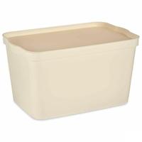 Opbergbak met Deksel Crème Plastic 24 L 29,3 x 24,5 x 45 cm (6 Stuks) - thumbnail