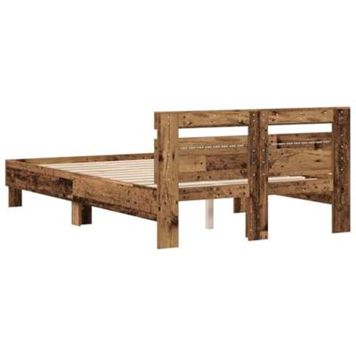 Bedframe met hoofdeinde Oud hout 120 x 190 cm Bewerkt hout