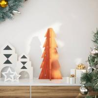VidaXL Kerstdecoratie kerstboom 49 cm massief grenenhout wasbruin - thumbnail