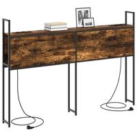 Opberghoofdbord Gerookt eiken 135 cm Bewerkt hout - thumbnail