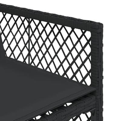 9-delige Tuinset poly rattan zwart