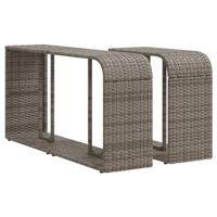 11-delige Loungeset met kussens poly rattan grijs - thumbnail