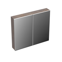Spiegelkast Forzalaqua Uni 80x12.5x68.8 Cm 2 Deuren Tweezijdig Spiegel Eiken Silver Grey - thumbnail