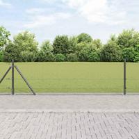 VidaXL Afrasteringspaal grijs 10 x 0,5 m (12 x 12 mm mesh) staal - thumbnail