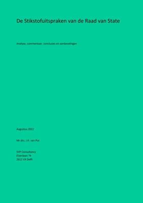 De Stikstofuitspraken van de Raad van State (Paperback)