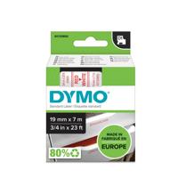 Labeltape Dymo D1 45805 720850 19mmx7m polyester rood op wit - thumbnail