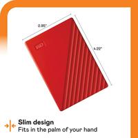 WD My Passport 4 TB Externe harde schijf (2,5 inch) USB-A 3.2 Gen 1 Rood WDBPKJ0040BRD-WESN - thumbnail