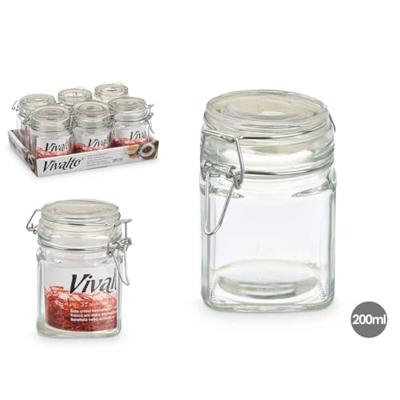 Glazen pot Vivalto Transparant 200 ml (6 Stuks)