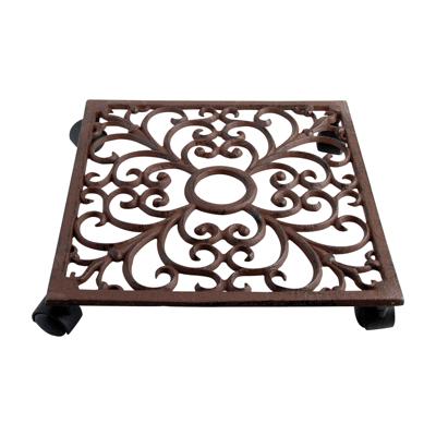 Esschert Design plantentrolley vierkant gietijzer 28,1 cm