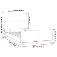 Bedframe zonder matras 120x200 cm stof donkerbruin - thumbnail