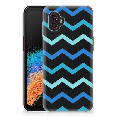 Samsung Galaxy Xcover 6 Pro TPU bumper Zigzag Blauw Samsung Galaxy Xcover 6 Pro TPU bumper Zigzag Blauw