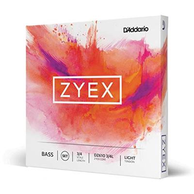 D'Addario DZ610 3/4L Zyex Bass String Set 3/4 Scale, Light Tension Zyex Bass