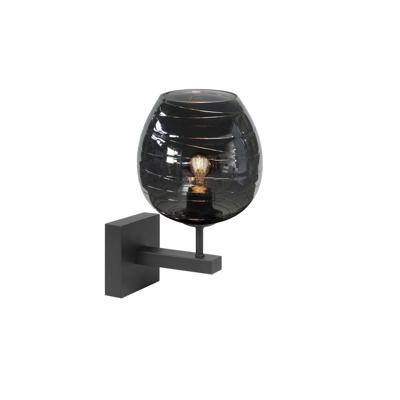 Highlight WandlampFantasy zwart met glas - W3048.01 + G2040.19