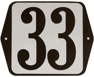 Huisnummer naambordje standaard 15x12 cm nummer 33 - Warentuin mix