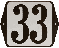 Huisnummer naambordje standaard 15x12 cm nummer 33 - Warentuin mix - thumbnail