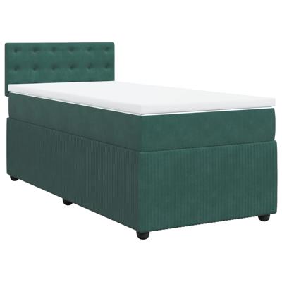 Boxspring met matras fluweel donkergroen 120x200 cm - thumbnail