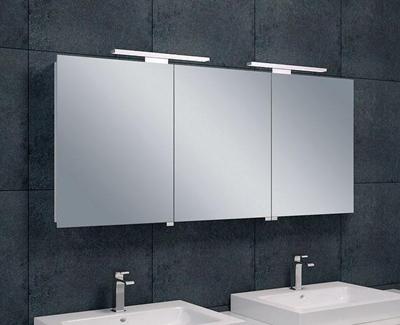 Spiegelkast Wiesbaden met Led Verlichting 140x60 Aluminium