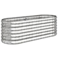 VidaXL Plantenbak 114x40x36 cm gepoedercoat staal zilverkleurig - thumbnail