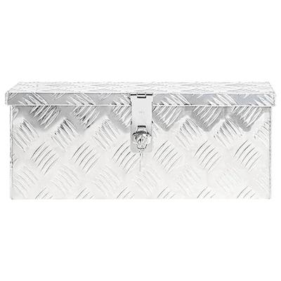 VidaXL Opbergbox 50x15x20,5 cm aluminium zilverkleurig - thumbnail