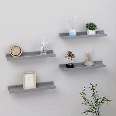 VidaXL Wandschappen 4 st 40x9x3 cm grijs VidaXL Wandschappen 4 st 40x9x3 cm grijs